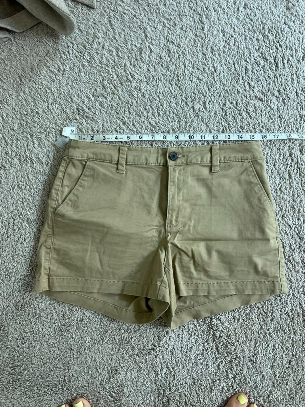 A New Day Stretch Elastizado Chino Shorts Women's Size 6 Brown Slash Pockets